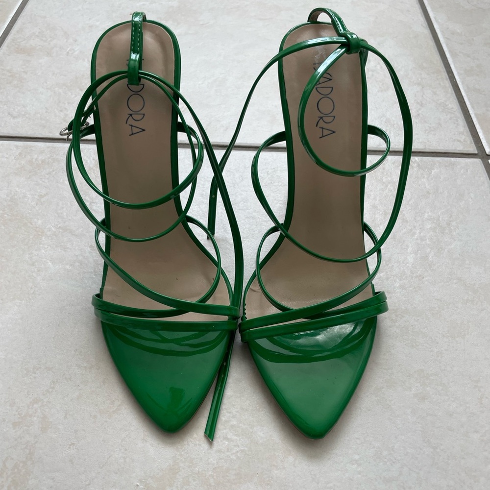 Pandora Green Strappy Heels